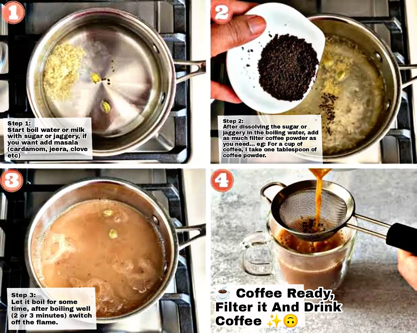 how to make filter coffee- coorg coffee
