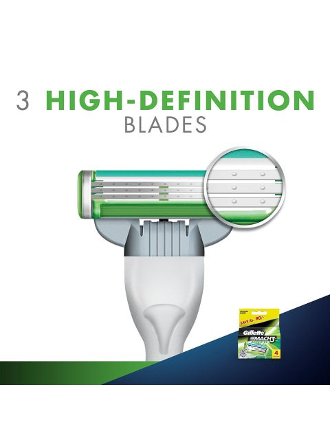 Gillette Mach3 Sensitive Blades - 4 Cartridges