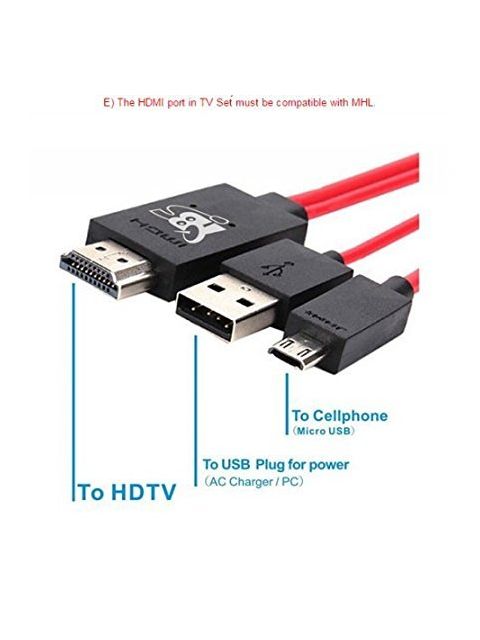 Raptas Micro USB MHL to HDMI Cable Adapter HDTV for All Devices