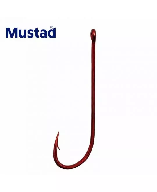 MUSTAD 90234 NP NR Bloodworm Ex Long Shank Red: Hooks Online at Pelagic  Tribe Shop