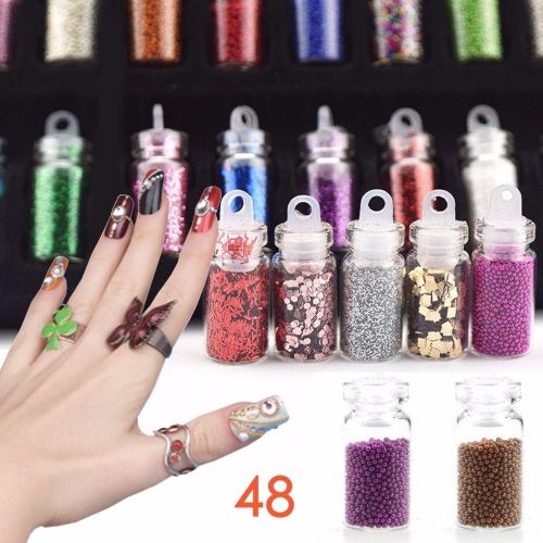 48 Bottles 3D nail art + 15 Pcs Nail Art Brush + 5 Pcs 