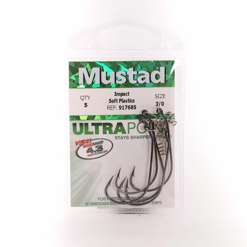 MUSTAD 91768 S Impact Soft Plastics Hook with Spring Keeper: Hooks