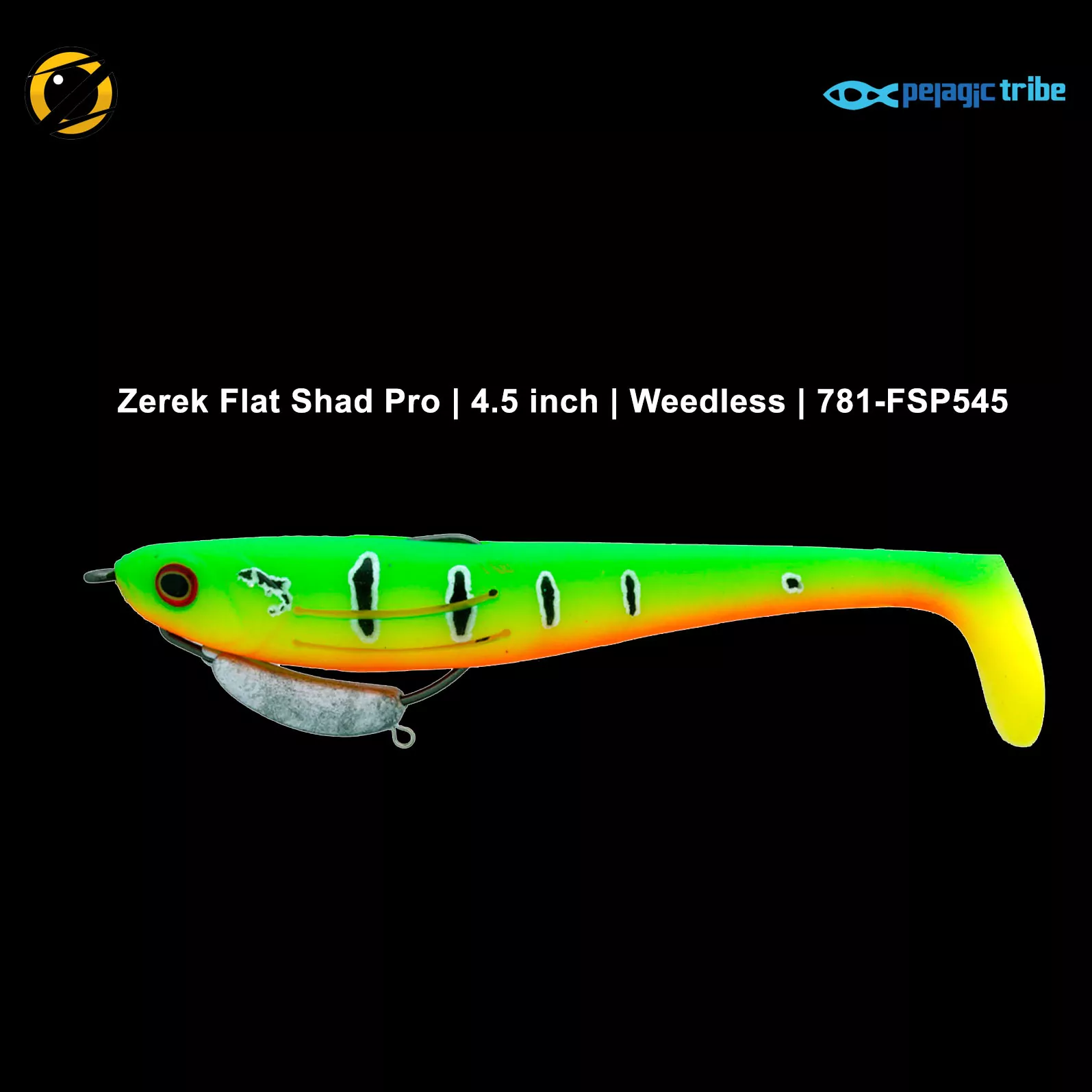 Zerek Flat Shad Pro, 4.5 inch, Weedless