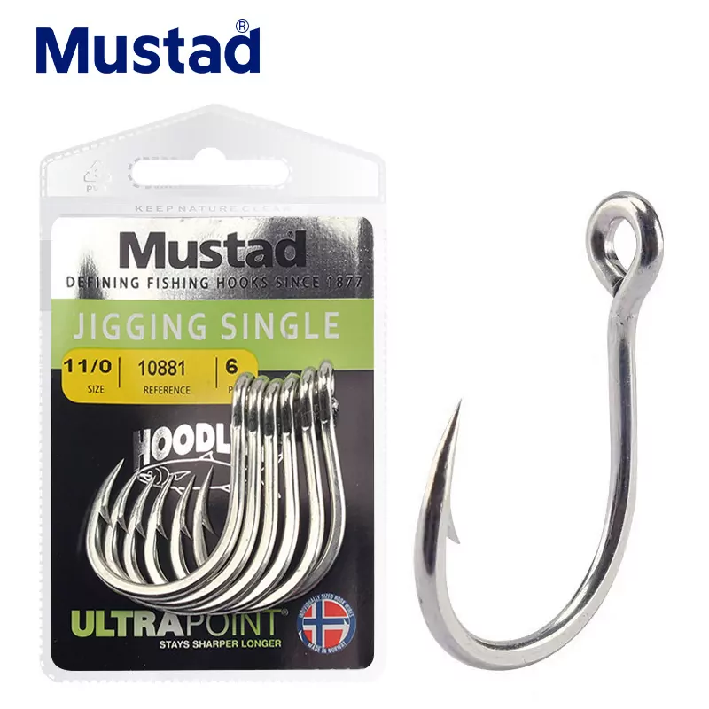 Mustad 3/0# 5/0# 7/0# Slow Pitch Jig Assist Hooks Double Assist