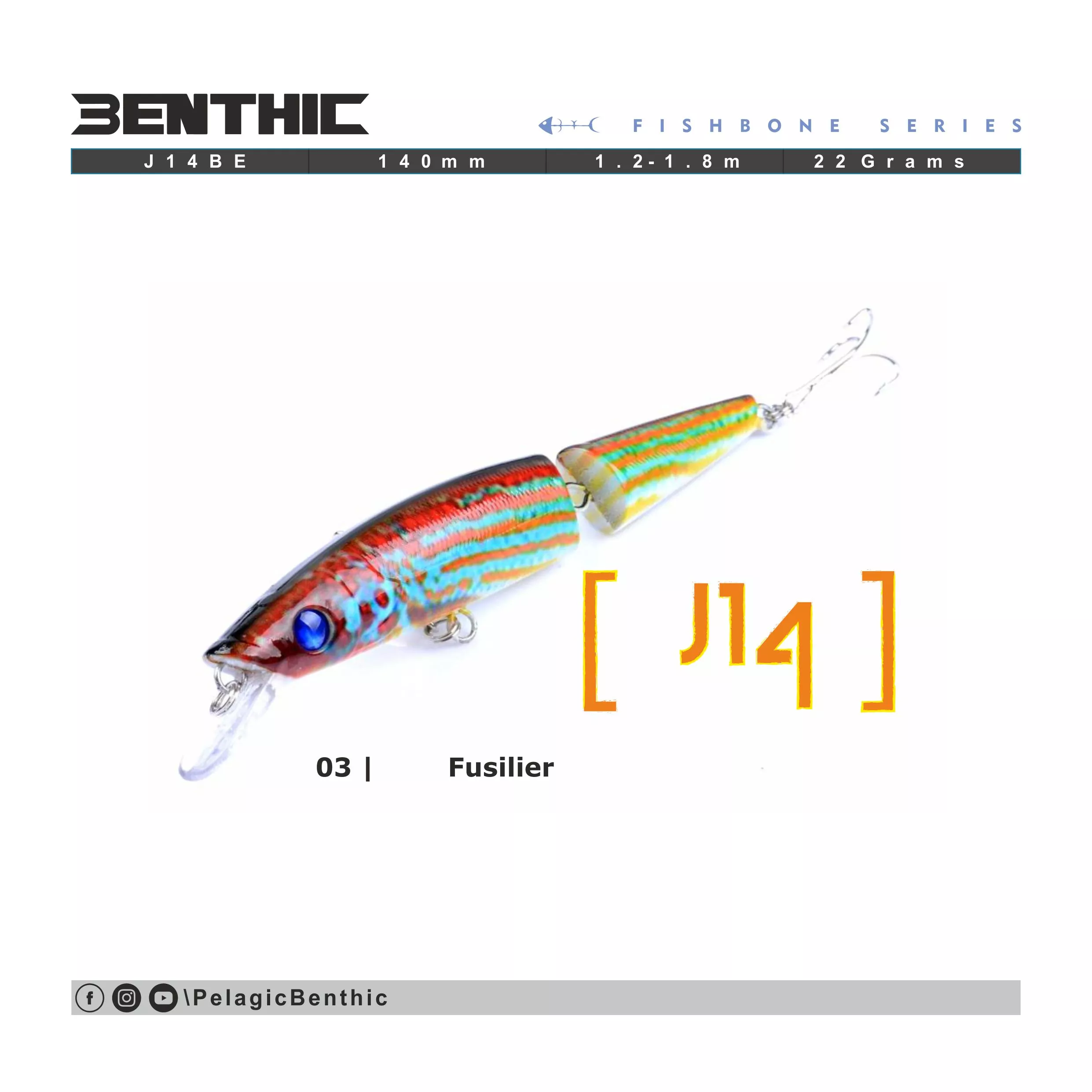 Benthic - J14 - Jointed Lure: Lures Online at Pelagic Tribe Shop
