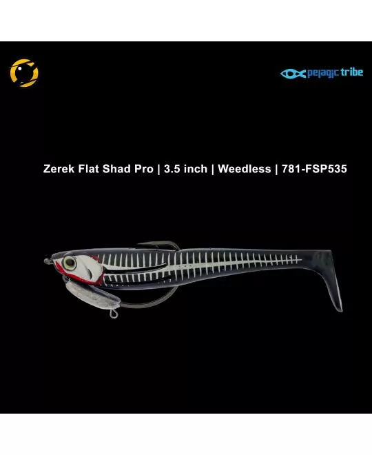 Zerek Flat Shad Pro, 3.5 inch, Weedless