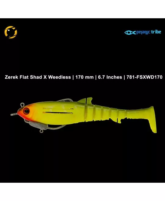 Zerek Flat Shad X Weedless, 170 mm, 6.7 Inches