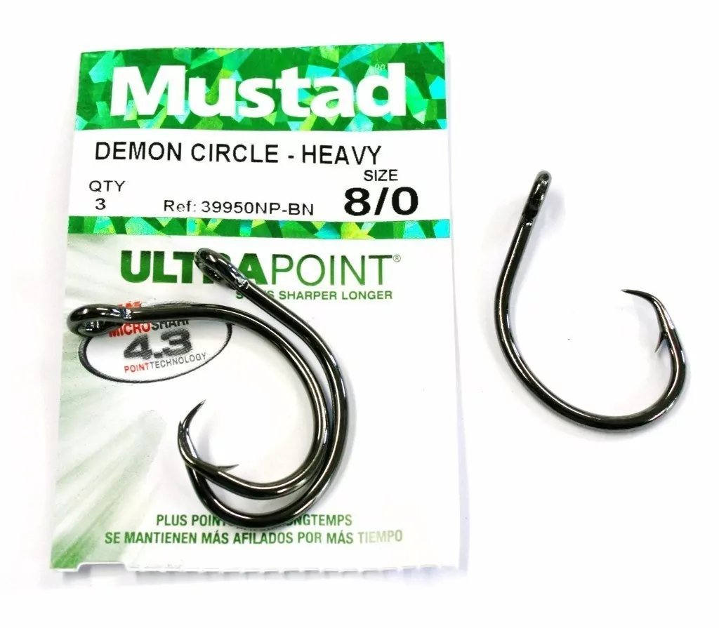 MUSTAD HOOKS Ultra Point Demon Tuna Perfect Circle Hook, Size 1/0