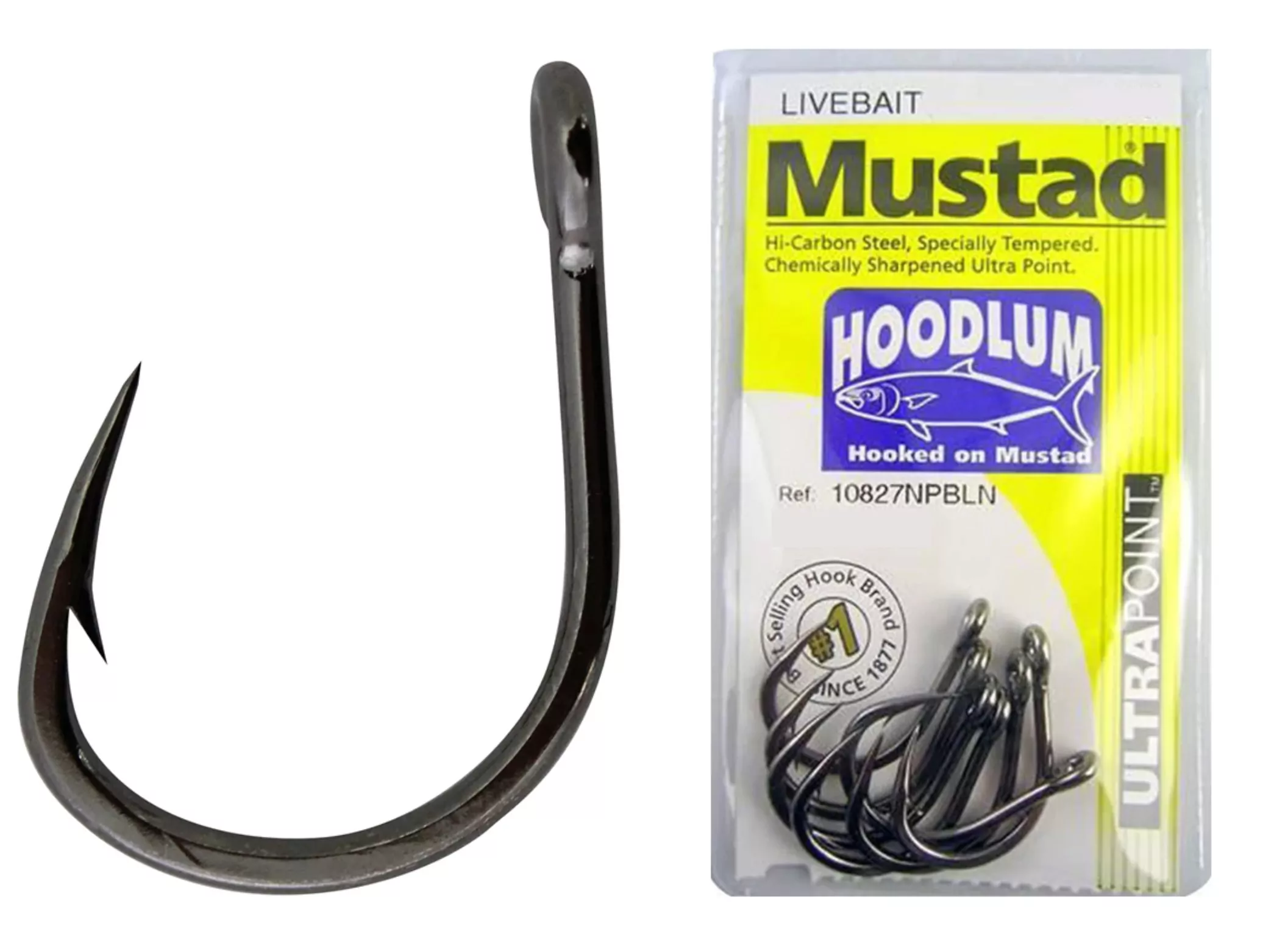MUSTAD 10827 SP BN Hoodlum Live Bait Hook Ultrapoint: Hooks Online at  Pelagic Tribe Shop