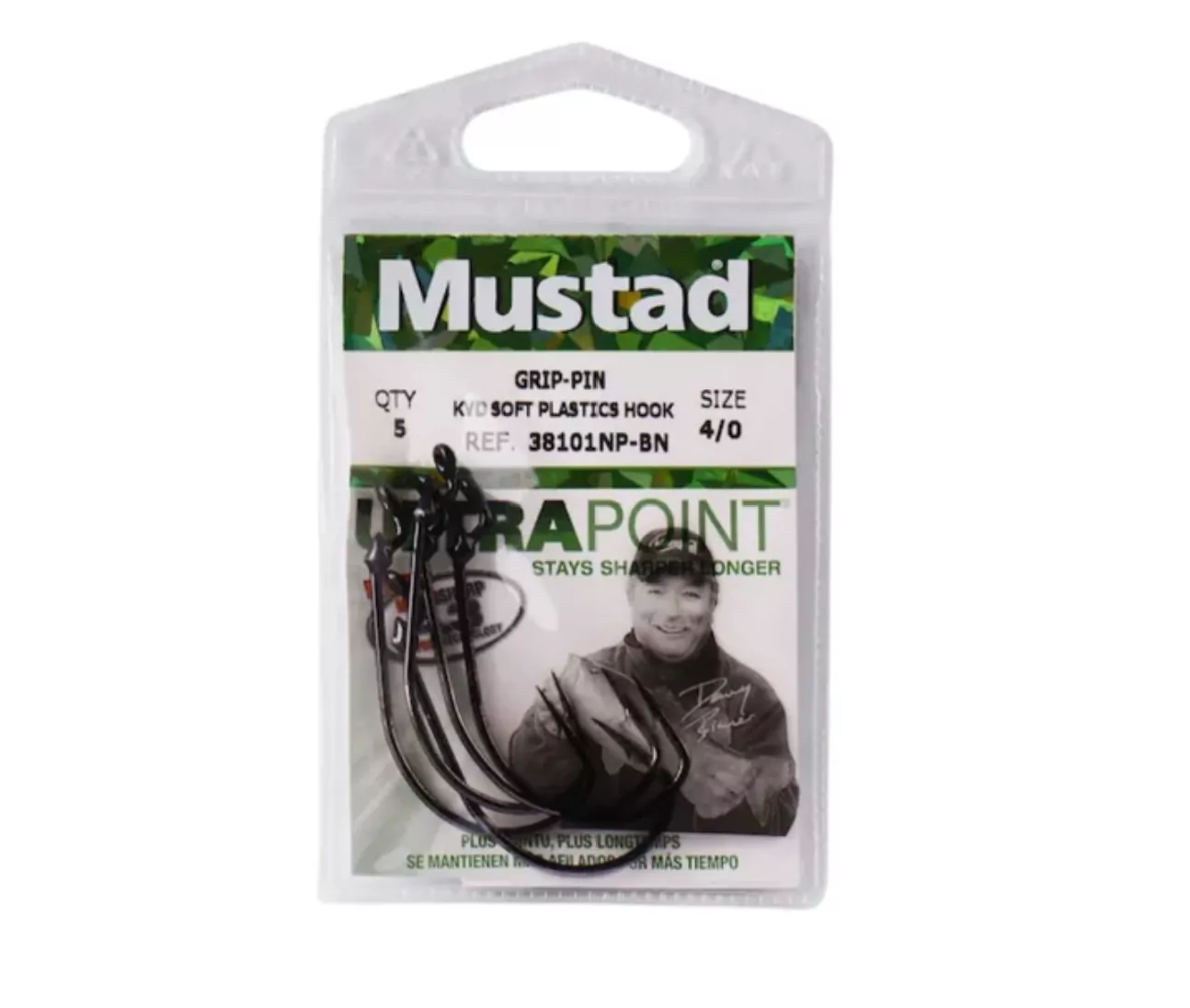 MUSTAD 38101 NP BN KVD Grip PIn Soft Plastics Hook: Hooks Online
