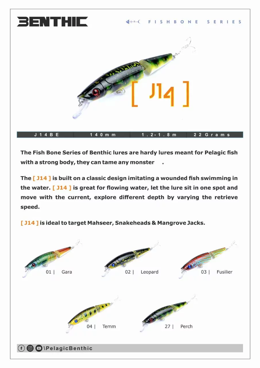 Benthic - J14 - Jointed Lure: Lures Online at Pelagic Tribe Shop