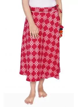 Buy online White Printed Cotton Skirt from Skirts & Shorts for